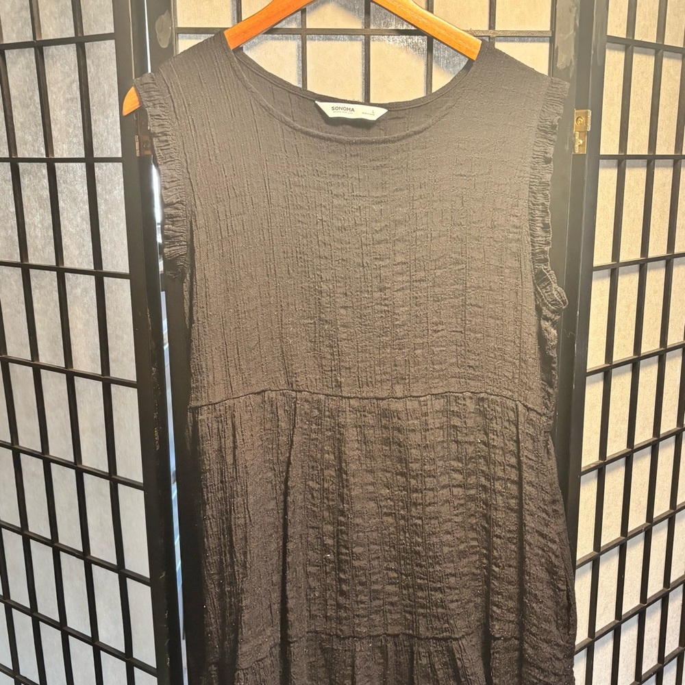 Sonoma Black Textured Knit Top